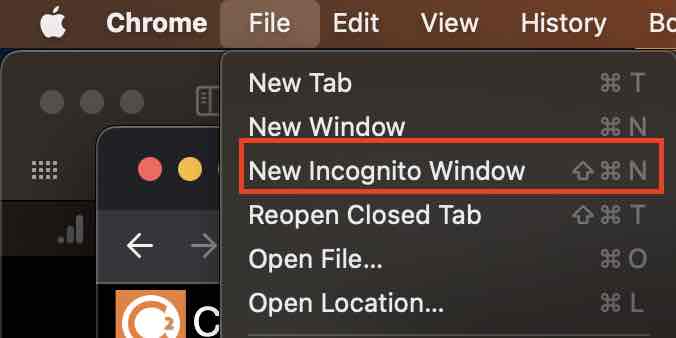 New Incognito Window - macOS